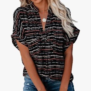 Allimy split V casual top